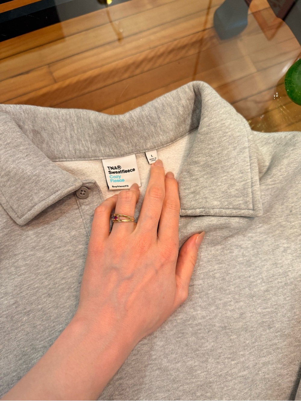 TNA grey oversized polo sweater - Picture 4 of 4